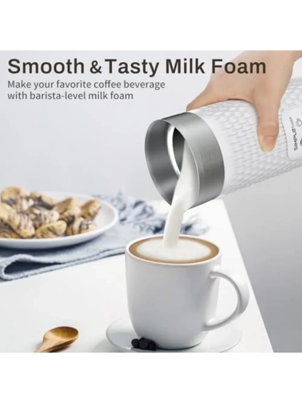 4-in-1 Electric Milk Frother & Steamer - Automatic Foam Maker for Coffee